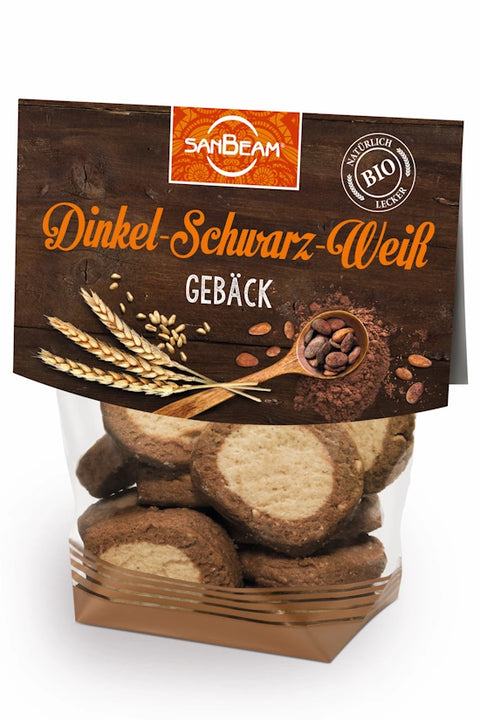 Dinkel Schwarz Weiß Gebäck Kekse 150 g - San Beam